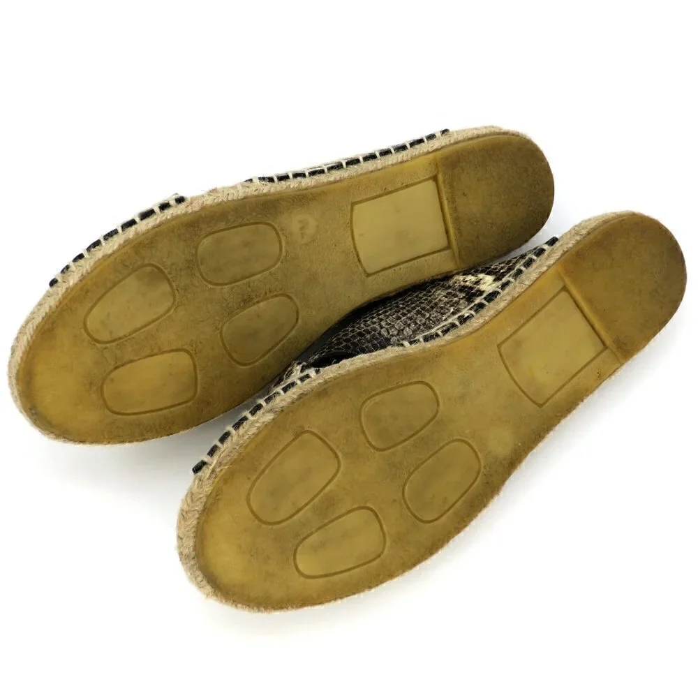 VINCE Castel Snake Espadrille Slide Sandals Cross Strap Flats